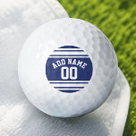 Pelotas De Golf Número de nombre personalizado de franjas de Jerse<br><div class="desc">Si eres propietario de un equipo de Fantasy Football,  haz tus propios productos y alardes con tus amigos. O - ¿Juegas al fútbol de secundaria y quieres un recuerdo? Este diseño deportivo es perfecto para cualquier atleta que juegue fútbol o béisbol.</div>