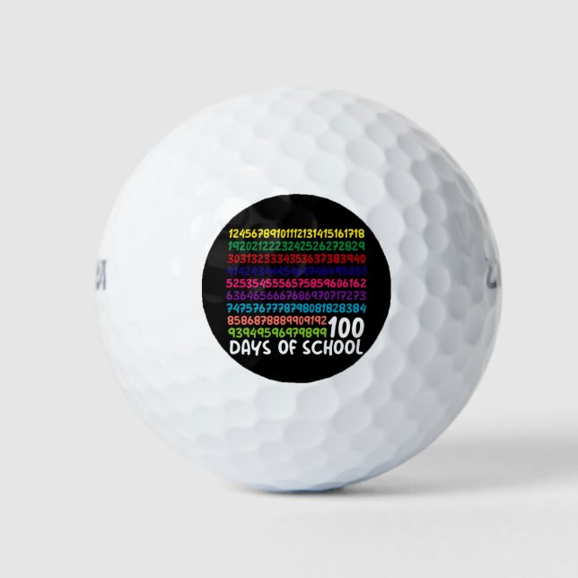 Pelotas De Golf Números matemáticos 100 días de escolares (Anverso)