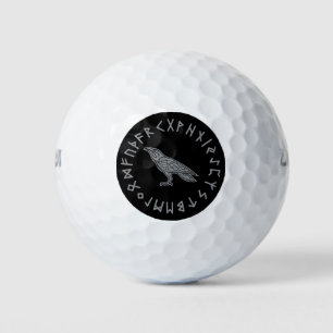 Pelotas De Golf Odin Cuervo Cuervo Mitología Vikinga runas rúnico