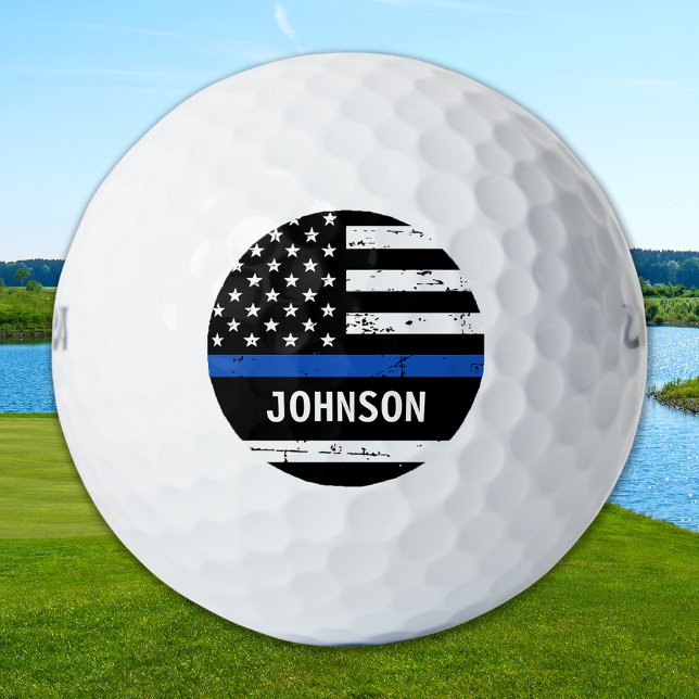 Pelotas De Golf Oficial de policía Nombre personalizado Línea Azul (Subido por el creador)