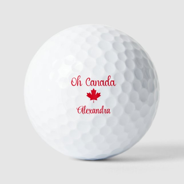 Pelotas De Golf Oh Canadá | Elegante hoja de arce (Anverso)