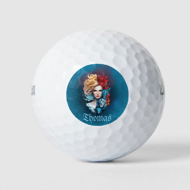 Pelotas De Golf Ojo de León y pelo estrellado (Anverso)