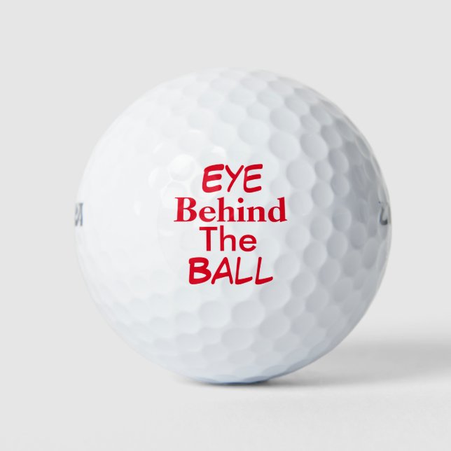 Pelotas De Golf Ojo detrás del texto de la pelota> Divertidas pelo (Anverso)