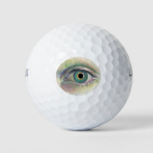 Pelotas De Golf "Ojo en pintura realista del ojo humano de la