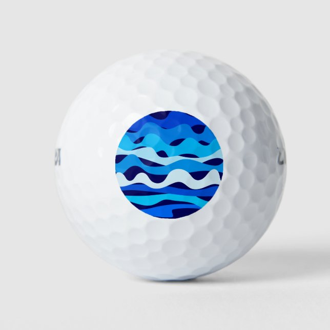 Pelotas De Golf Olas azules (Anverso)