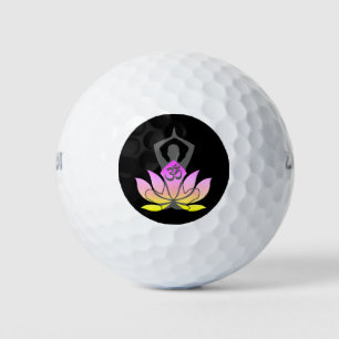 Pelotas De Golf OM Namaste Espíritu Lotus Flor Yoga Pose