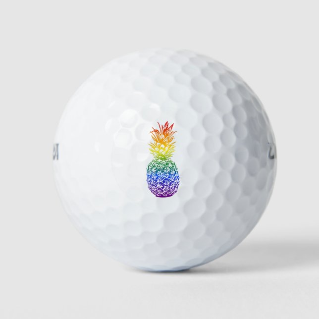 Pelotas De Golf Orgullo arcoiris piña LGBTQ (Anverso)