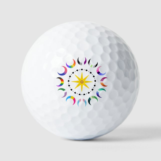 Pelotas De Golf Orgullo de la Media Luna Queer (Anverso)