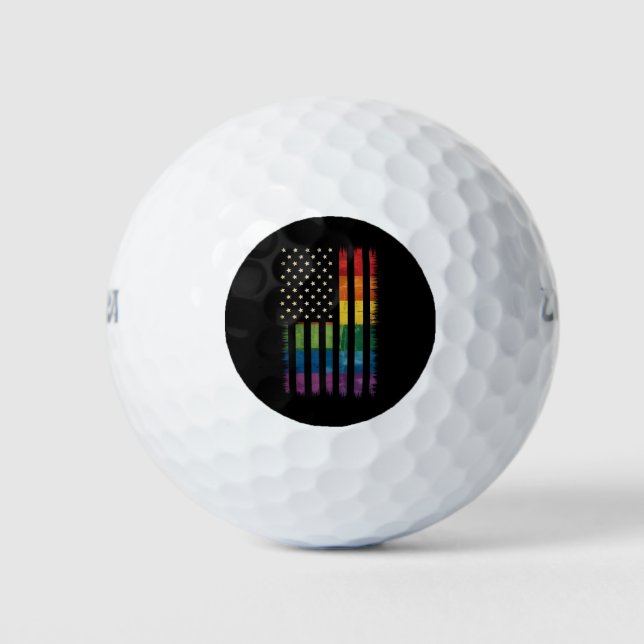 Pelotas De Golf Orgullo EE.UU. angustia la bandera arcoiris LGBTQ (Anverso)