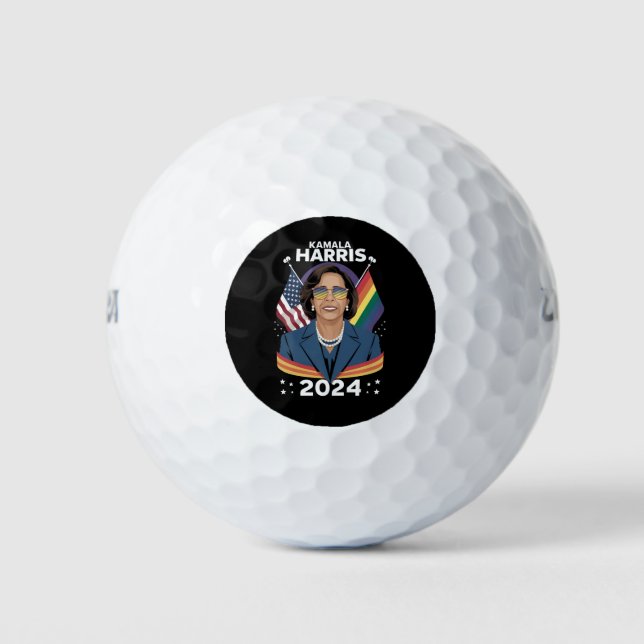 Pelotas De Golf Orgullo gay Kamala Harris 2024 vicepresidente LGBT (Anverso)
