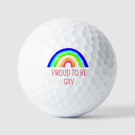 Pelotas De Golf Orgullo gay Lesbiana LGBT Arcoiris acuarela