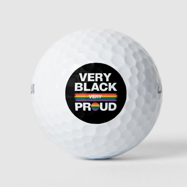 Pelotas De Golf Orgullo Gay Negro Muy Negro Orgullo LGBT (Anverso)