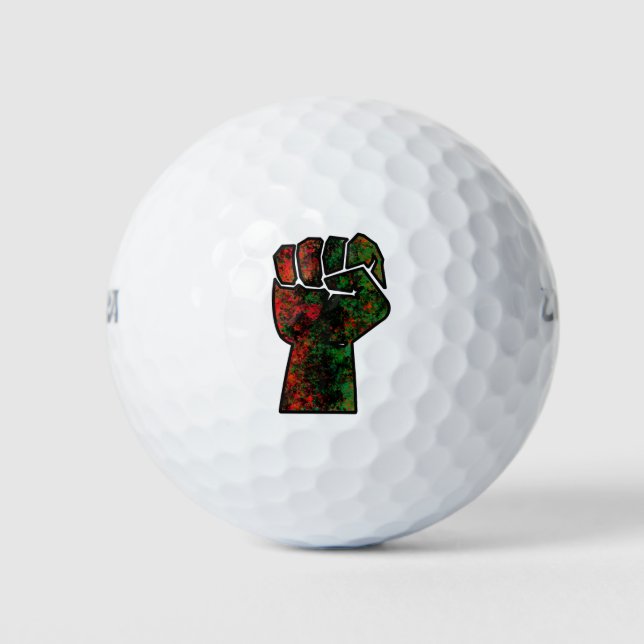Pelotas De Golf orgullo negro puño rojo verde panafricana unidad d (Anverso)
