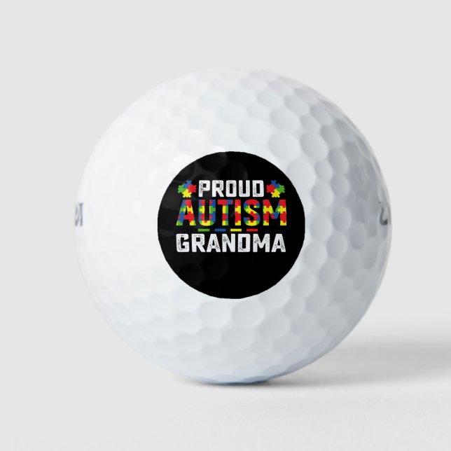 Pelotas De Golf Orgullosa autismo Abuela Conciencia Familia Autist (Anverso)