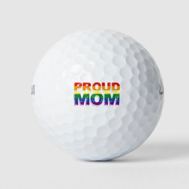 Pelotas De Golf Orgullosa mamá Orgullo gay LGBT Madre arcoiris LGB (Anverso)