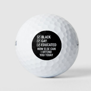 Pelotas De Golf Orgulloso apoyo divertido negro gay Derechos LGBTQ