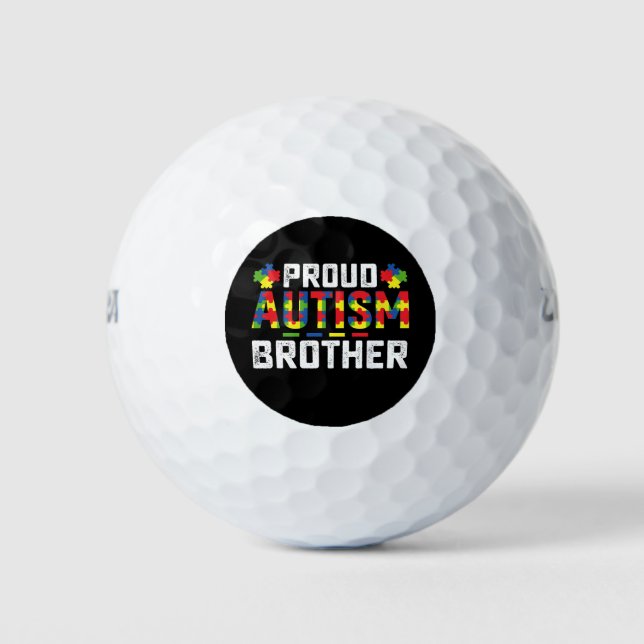 Pelotas De Golf Orgulloso autismo Hermano Conciencia Familia Autis (Anverso)