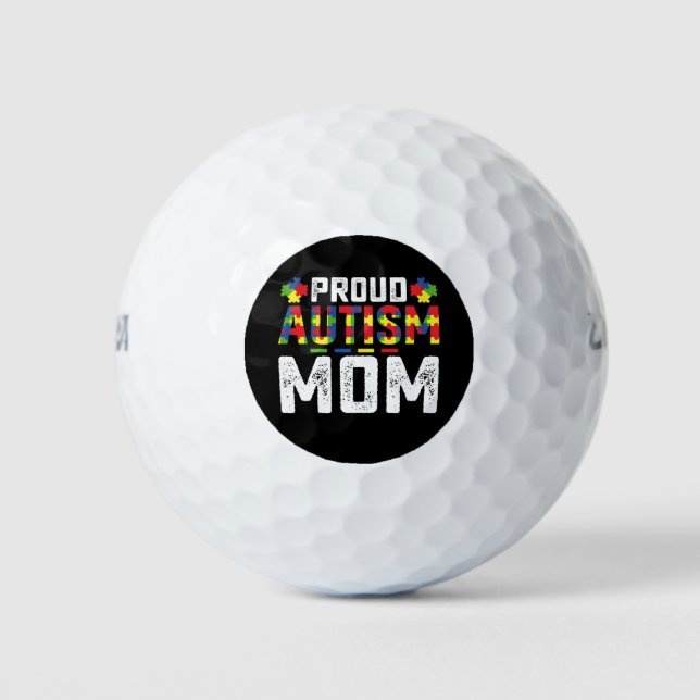 Pelotas De Golf Orgulloso autismo mamá Conciencia Familia autista (Anverso)