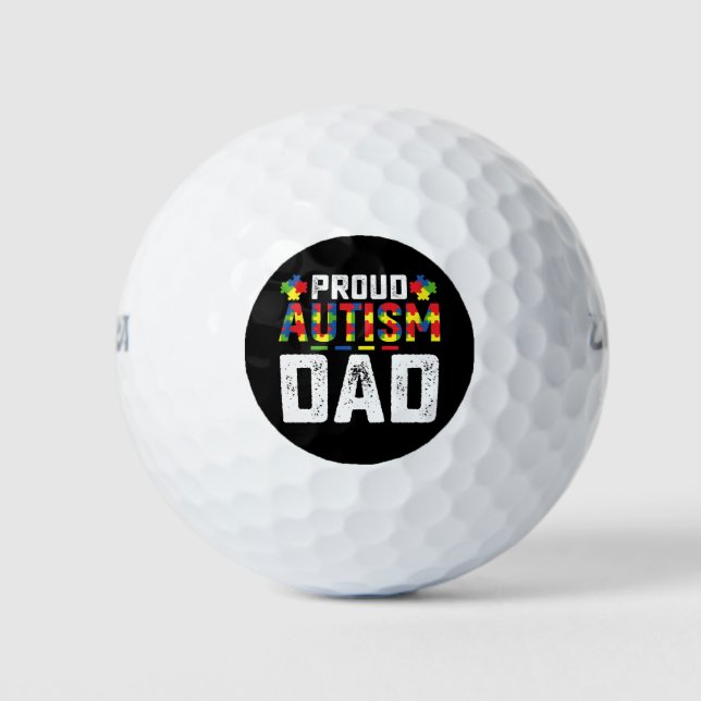 Pelotas De Golf Orgulloso autismo papá conciencia familia autista (Anverso)
