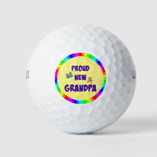 Pelotas De Golf Orgulloso Nuevo Abuelo, colorido diseño de celebra