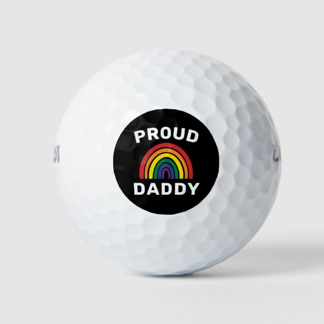 Pelotas De Golf Orgulloso padre LGBTQ Orgullo gay Arcoíris Día del (Anverso)
