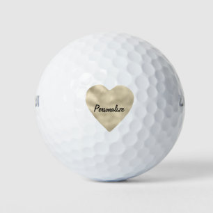Pelotas De Golf Oro Corazón