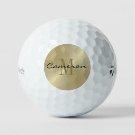 Pelotas De Golf Oro en oro Primer y nombre regalo personalizado