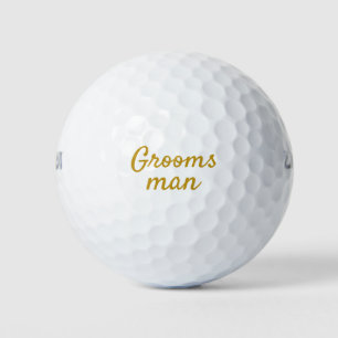 Pelotas De Golf Oro y recuerdo blanco de Groomsman