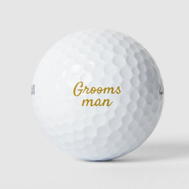 Pelotas De Golf Oro y recuerdo blanco de Groomsman (Anverso)