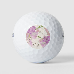 Pelotas De Golf Orquídea Vintage Ombré Lazo y Ramo