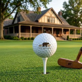 Pelotas De Golf Oso Mamá Personalizado con 2 Nombres de Niños Rega
