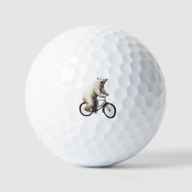 Pelotas De Golf Oso Polar En Bicicleta (Anverso)