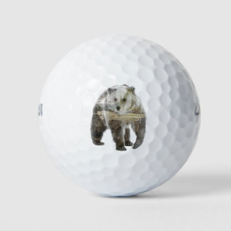 Pelotas De Golf Oso y bosque de doble exposición