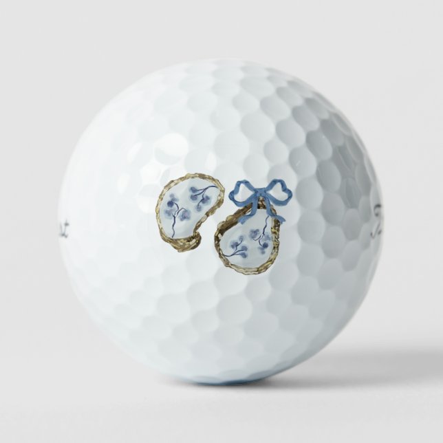 Pelotas De Golf Ostras Con Lazo Azul (Anverso)