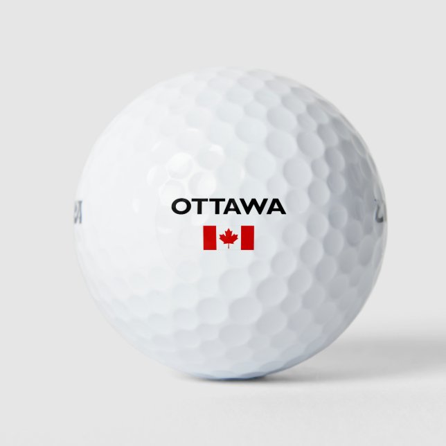 Pelotas De Golf Ottawa Canadá Bandera canadiense color claro (Anverso)