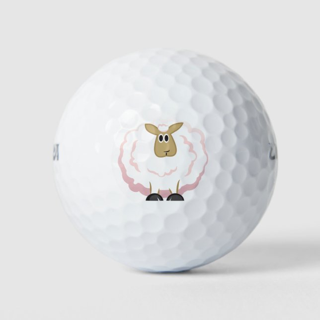 Pelotas De Golf Oveja blanca Fluffy (Anverso)