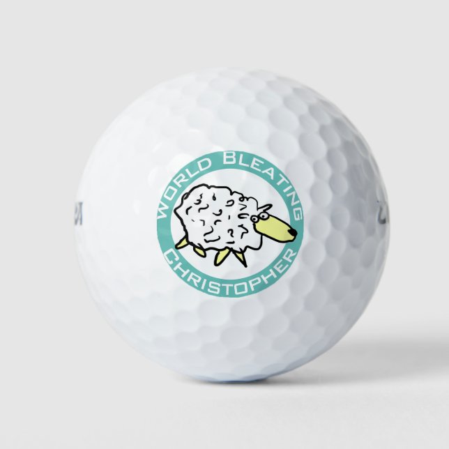 Pelotas De Golf Oveja Personalizado "World Bleating" (Anverso)