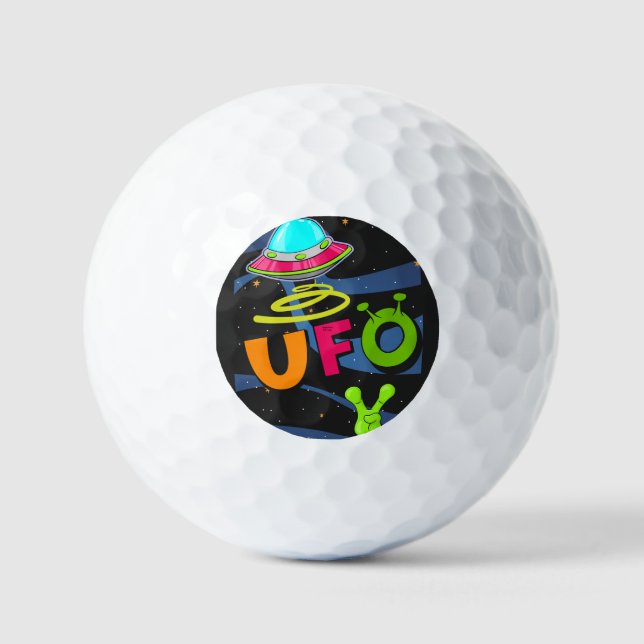 Pelotas De Golf ovni en el espacio dice hola (Anverso)