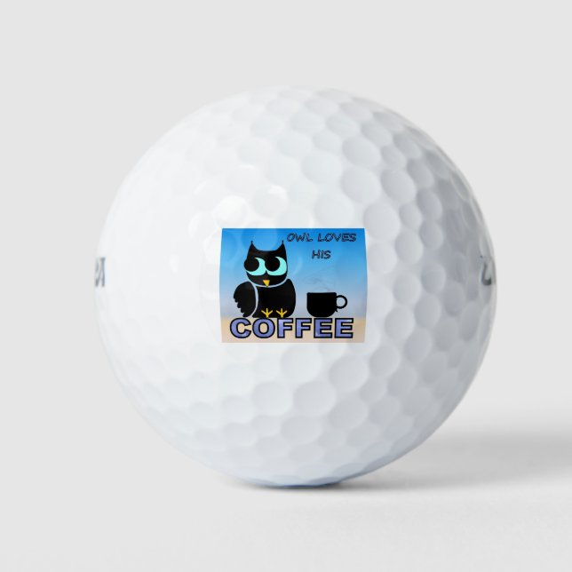 Pelotas De Golf Owl ama su café (Anverso)
