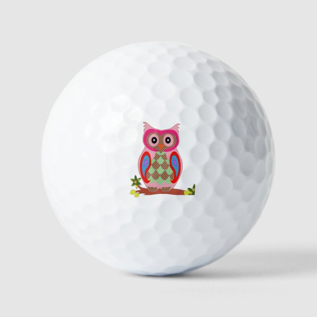 Pelotas De Golf Owl Bird Art (Anverso)