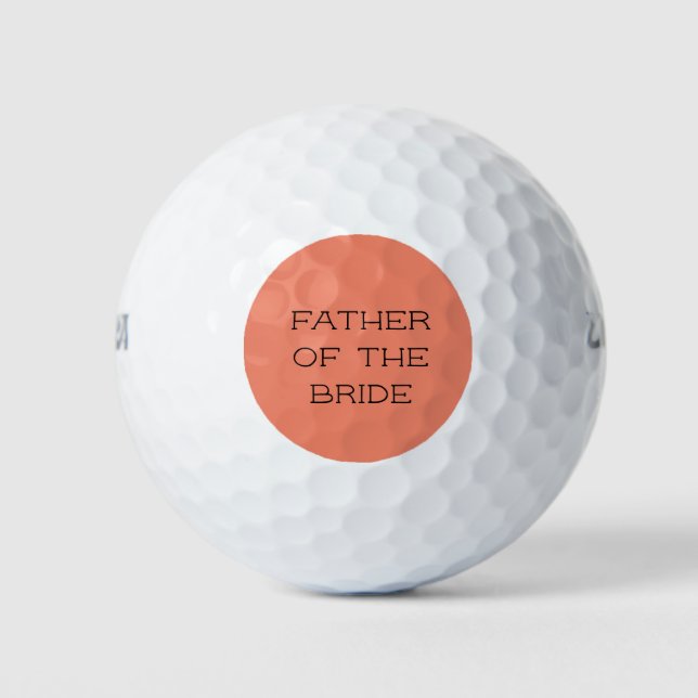 Pelotas De Golf Padre de la novia personalizado del coral (Anverso)