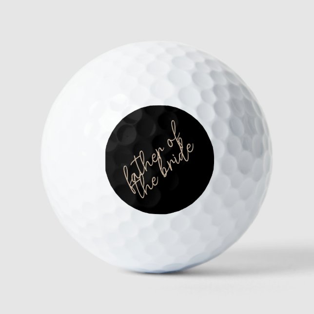 Pelotas De Golf Padre moderno de la novia | Beige + guión negro (Anverso)