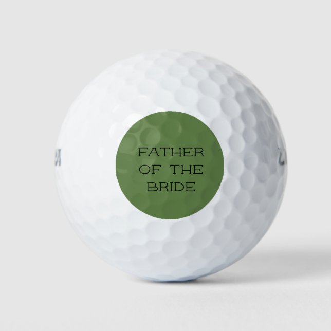 Pelotas De Golf Padre personalizado de la novia del verde oliva (Anverso)