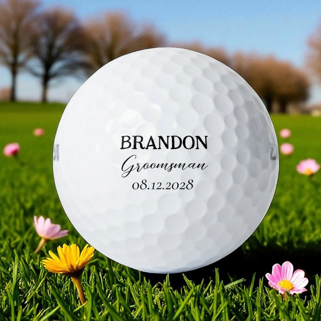 Pelotas De Golf Padrinos de boda tipografía moderna (Subido por el creador)