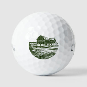 Pelotas De Golf Paisaje campestre estilo madera casa de campo