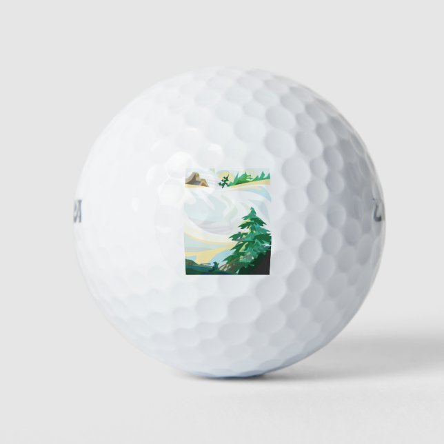 Pelotas De Golf Paisaje de nieve (Anverso)