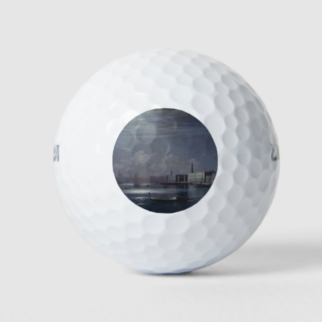 Pelotas De Golf Paisaje nocturno en Venecia (ciudad italiana) (Anverso)