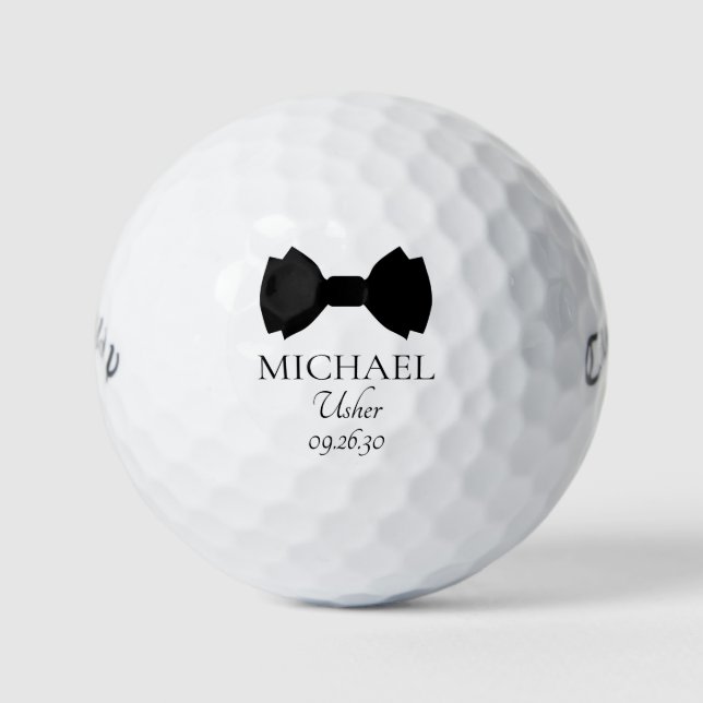 Pelotas De Golf Pajarita Negra de ujier (Anverso)