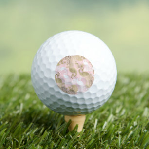 Pelotas De Golf Pajarito real de oro blanco rosado de Rubor