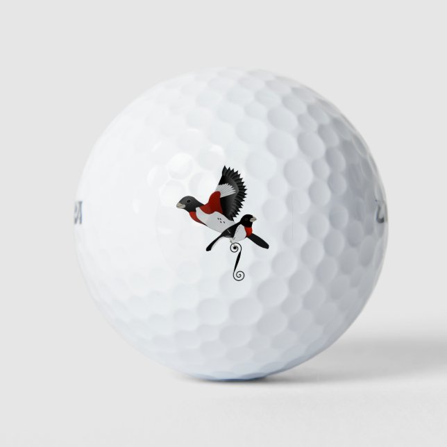 Pelotas De Golf Pájaro cardenal Rosa Grosbeak (Anverso)